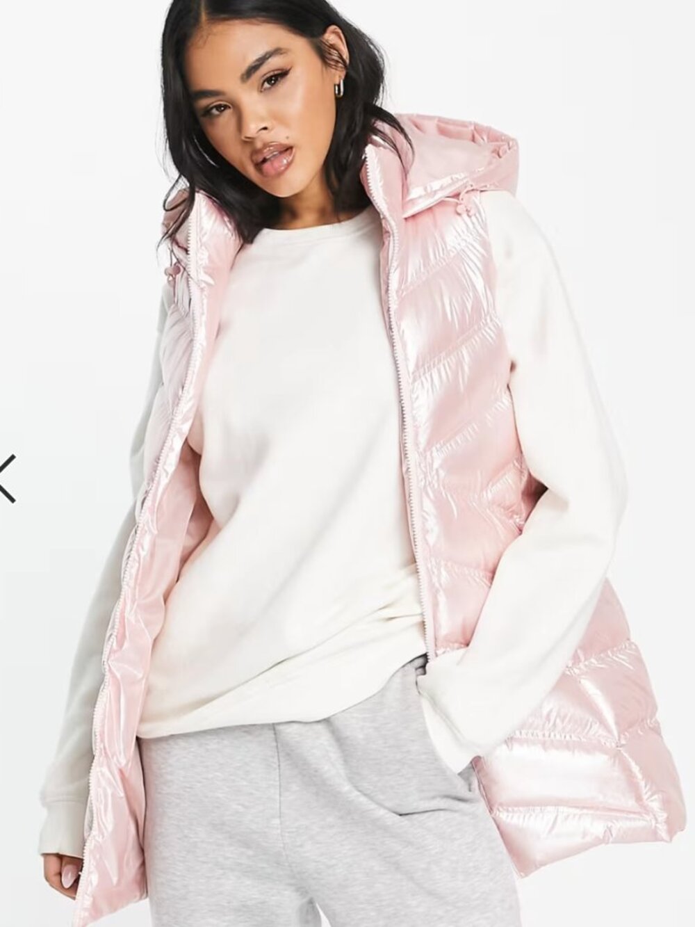 NWT Pearlescent Pink Hooded Ski Vest